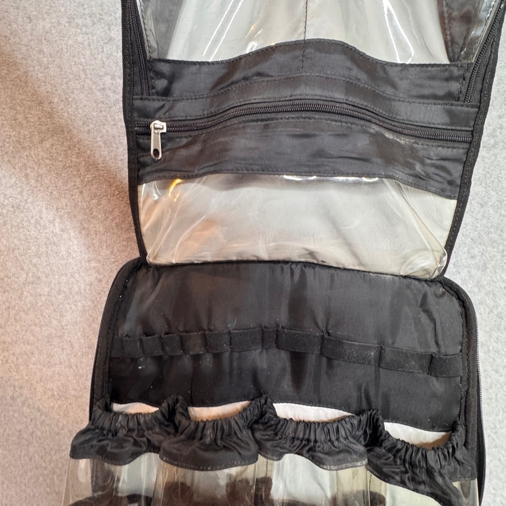 Large Black Hanging Toiletry Bag Travel Organizer Carry On Grooming Dopp Kit - Picture 9 of 16